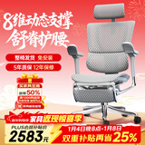 Ergonor保友优旗舰 2代 高端人体工学椅电脑椅家用 电竞椅办公椅老板椅 银白网+躺舒宝 整椅发货 送货上门