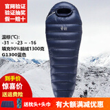 黑冰羽绒睡袋户外G400|G700|G1000|G1300鹅绒露营超轻睡袋可拼接情侣 新标准蓝色G1300(-23度) L-174身高以上