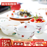 华光国瓷 儿童餐具 抗菌骨瓷宝宝专用健康餐具 缪印堂儿童碗宝宝饭碗 8件装宝宝餐具