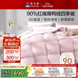 富安娜羽绒被 90%灰鸭绒被子 双人四季被芯春秋被 600g填充 203x229cm