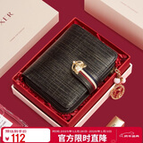 金狐狸（FOXER）牛皮女士钱包大容量短款卡包钱票夹手拿包零钱包圣诞节礼物送女友