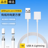 轩邑 适用apple pencil充电转换头苹果转接头USB充电线ipad pro手写笔转接线铅笔充电线 1米白色