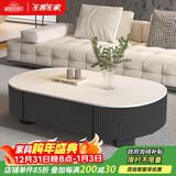 左客左家（ZUOKEZUOJIA）意式极简岩板茶几客厅家用小户型2025新款长方形轻奢高级感茶几桌 【纯白】岩板茶几1.2M