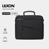 乐上（LEXON）商务单肩包男13.3英寸苹果笔记本电脑包斜挎包时尚公文包黑色