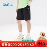361°儿童短裤夏季男女童3-12岁透气运动裤梭织五分裤 黑 175