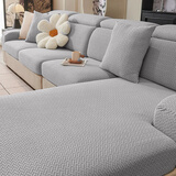 忆自然弹力沙发套罩四季通用全包沙发坐垫套沙发笠沙发座垫防尘保护罩 织纹-气质灰 加大单人位 适合宽65-85cm*长65-85cm
