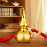 吉善堂全铜葫芦摆件开盖开口八卦葫芦工艺品挂件装饰品汽车大门平安挂饰 高7.5CM葫芦