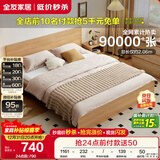 全友家居 现代简约主卧室木板床1.5x2米北欧原木色双人板式床政府补贴