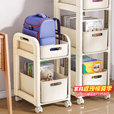 安尔雅书房置物架可移动学生桌下收纳小推车书包架办公室包包收纳 两层
