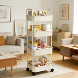 金隆兴厨房小推车置物架多层婴儿用品浴室落地蔬菜零食可移动收纳架 4层