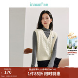 茵曼（INMAN）针织马甲女老钱风V领薄冬季学院风内搭毛衣 梨花杏 M