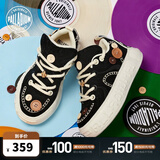 帕拉丁（PALLADIUM）扣子鞋运动休闲鞋情侣款低帮帆布鞋女鞋男鞋子 黑色-黑胶色 38