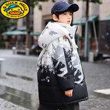 G.duck男童羽绒服2025冬季新款中长款男童时尚连帽中大童加厚保暖外套 【雪山渐变】极寒加厚款 120