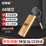 安赛瑞 锁芯 防盗门锁芯铜锁芯 入户门AB钥匙大门双面锁芯 100mm中芯50-50 5D02063