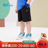 361°儿童短裤夏季男女童3-12岁透气运动裤梭织五分裤 黑 110