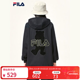 斐乐斐乐官方女装外套秋季上衣多彩潮流加绒保暖开衫连帽小熊外套 正黑色-F51W138599FBK(加绒) 175/92A/XL