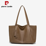 皮尔卡丹（pierre cardin）女包2026新款头层牛皮托特包七夕情人节礼物 大象灰