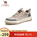 骆驼（CAMEL）男士潮流复古拼接厚底百搭运动休闲板鞋 G13A342155 山沙 40