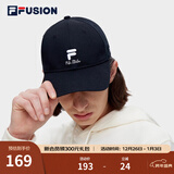 FILA FUSION斐乐潮牌棒球帽中性休闲鸭舌帽网球运动遮阳帽 深黑-BK XS