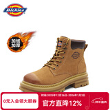 Dickies女士马丁靴高帮时尚情侣靴百搭工装靴女 土黄-加绒 男女款-40 
