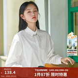 茵曼（INMAN）2026年春夏新款长袖薄荷曼波衬衫女宽松通勤显瘦职业气质上衣 珍珠白-18314484 M
