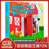 英文原版 Open The Barn Door Find a Cow 农场动物认知拟声词趣味手掌翻翻书 0-3岁幼儿亲子启蒙早教读物 绿山墙
