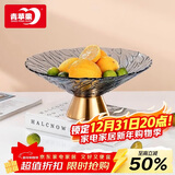 青苹果新年礼物轻奢风水果盘客厅家用托盘大气糖果零食摆件10英寸