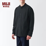MUJI MUJI 男式 棉水洗牛津 立领衬衫 纯棉全棉 ACA40C2S 黑色 M 170/92A