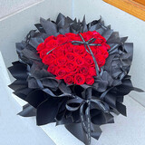 朵梓鲜花速递玫瑰花束送女朋友老婆生日礼物全国同城配送 33朵红玫瑰花束爱心