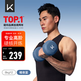 Keep彩色浸塑哑铃男士锻炼肌肉手臂家用家庭健身塑形 暗夜蓝8kg*2