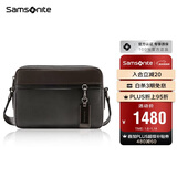 新秀丽（Samsonite）斜挎包男士单肩包精品男包旅行背包时尚休闲BC9*09013黑色/咖色