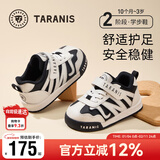 泰兰尼斯学步鞋童鞋秋季宝宝面包鞋软底婴儿鞋女童机能鞋白/黑24