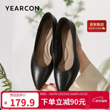 意尔康女鞋细跟通勤工作鞋浅口时装高跟鞋单鞋女春秋 26901W黑色38