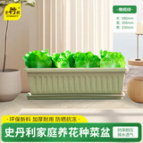 史丹利阳台种菜盆专用家用花盆长方形塑料蔬果盆栽橄榄绿【长590mm】