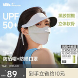 蕉下（beneunder）脸基尼女帽檐全脸防晒面罩防晒口罩防紫外线蓝烟灰