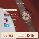Calvin KleinCK手表标志logo情侣款石英表送女友金色25200035新年礼物