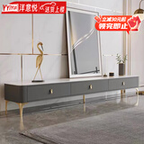 洋意悦  简约茶几客厅家用边桌轻奢小户型茶几电视柜 D1电视柜-2.0米雪山白+灰柜