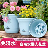 农宝懒人自动吸水塑料花盆简约绿萝多肉盆景盆绿植花卉家用花盆 中号