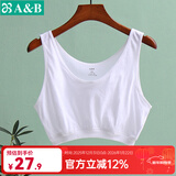 AB母亲节内衣薄款中老年人女纯棉白色胸罩背心全棉大码老奶奶文胸 白色 3XL