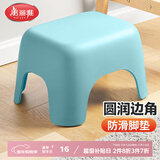 美丽雅塑料家用小板凳子 加厚防滑矮凳儿童浴室洗澡换鞋凳 蓝色1只