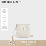 CHARLES&KEITH迷你菱格流浪包单肩斜挎双肩包包女包生日新年礼物CK2-60782390 【S号】Cream奶白色 S