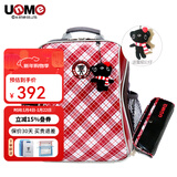 UnMeunme儿童书包 小学生男初中女书包双肩背包一年级书包男女 1-3年级 3212红格+unme原装笔袋