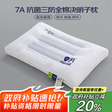 艾薇 A类全棉抗菌决明子防污防水防油枕芯单人纤维枕48*74cm 三防枕