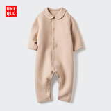 优衣库婴幼儿宝宝压线连体衣长袖爬爬服婴儿衣服478819 31 米色 60cm