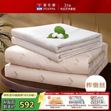富安娜 舒暖 100%羊毛蚕丝  二合一子母被加厚被 8.8斤 203*229cm 白