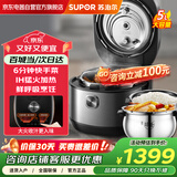 苏泊尔（SUPOR）电压力锅家用5升大容量IH电磁加热2200W猛火多功能一锅双胆高压锅 双钢球釜 压力可调 SY-50FH77Q
