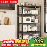 溢彩年华厨房置物架落地多层收纳货架微波炉储物架【70*40*175cm】6142