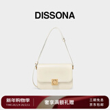 DISSONA【新年礼物】迪桑娜真皮豆腐包小众单肩斜挎包感腋下包小方包女 白色-大号