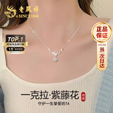 老凤祥紫藤花纯足银999项链女士款吊坠生日新年情人节礼物送女友老婆 【八仓发货】一克拉项链