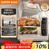 苏泊尔（SUPOR）电蒸锅 可拆洗分体式水箱  多功能家用电热锅 14L大容量双层蒸笼多用途锅ZN30FC966